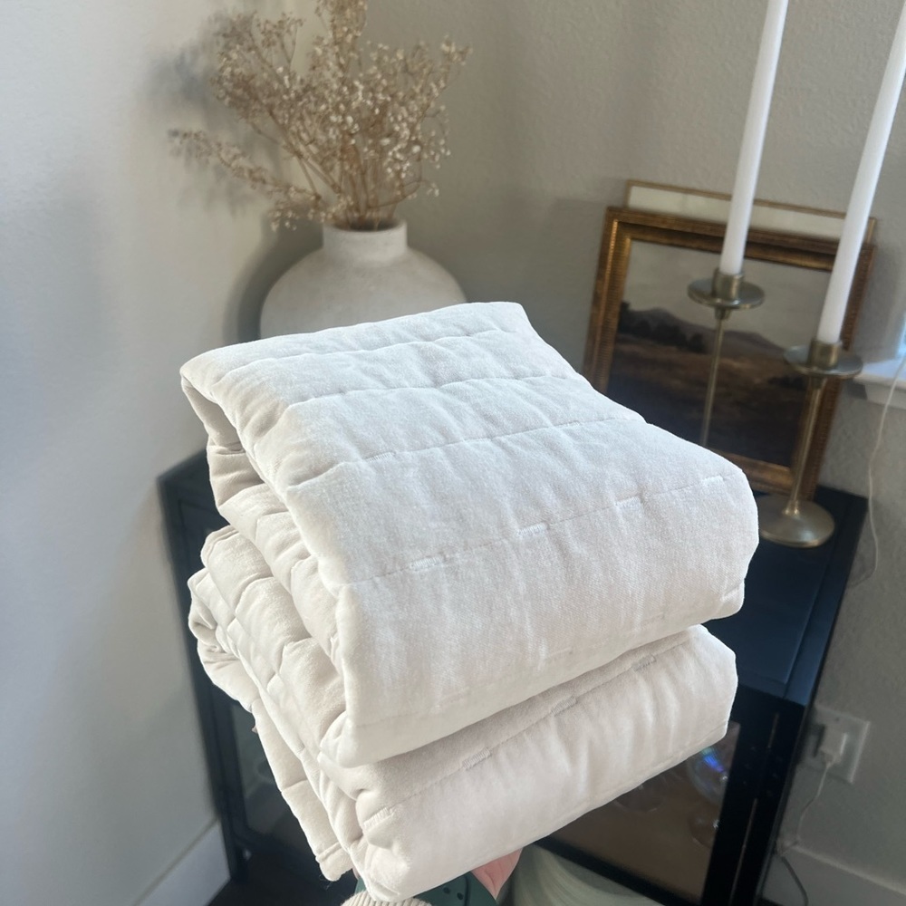 2!!! Standard Channel Stitch Velvet Quilt
Sham Cream - Threshold - Picture 6 of 6